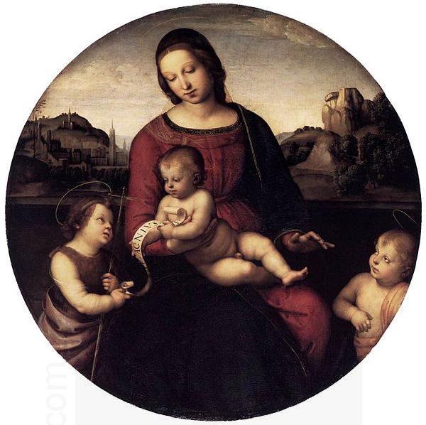 RAFFAELLO Sanzio Maria mit Christuskind und zwei Heiligen, Tondo China oil painting art